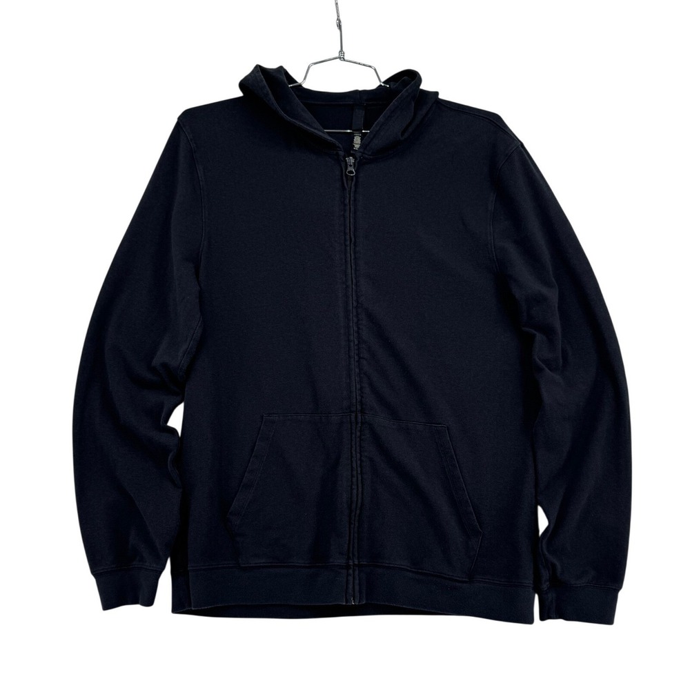 SKIMS Jersey Lounge Zip Up Hoodie Mens M Black Good Stretch Cotton Rayon Blend